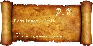 Pratinger Ulrik névjegykártya